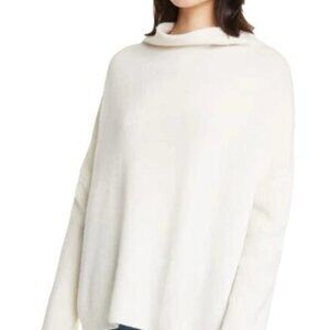 Vince Wool Cashmere Blend Funnel Neck Pullover Sweater Off White size large